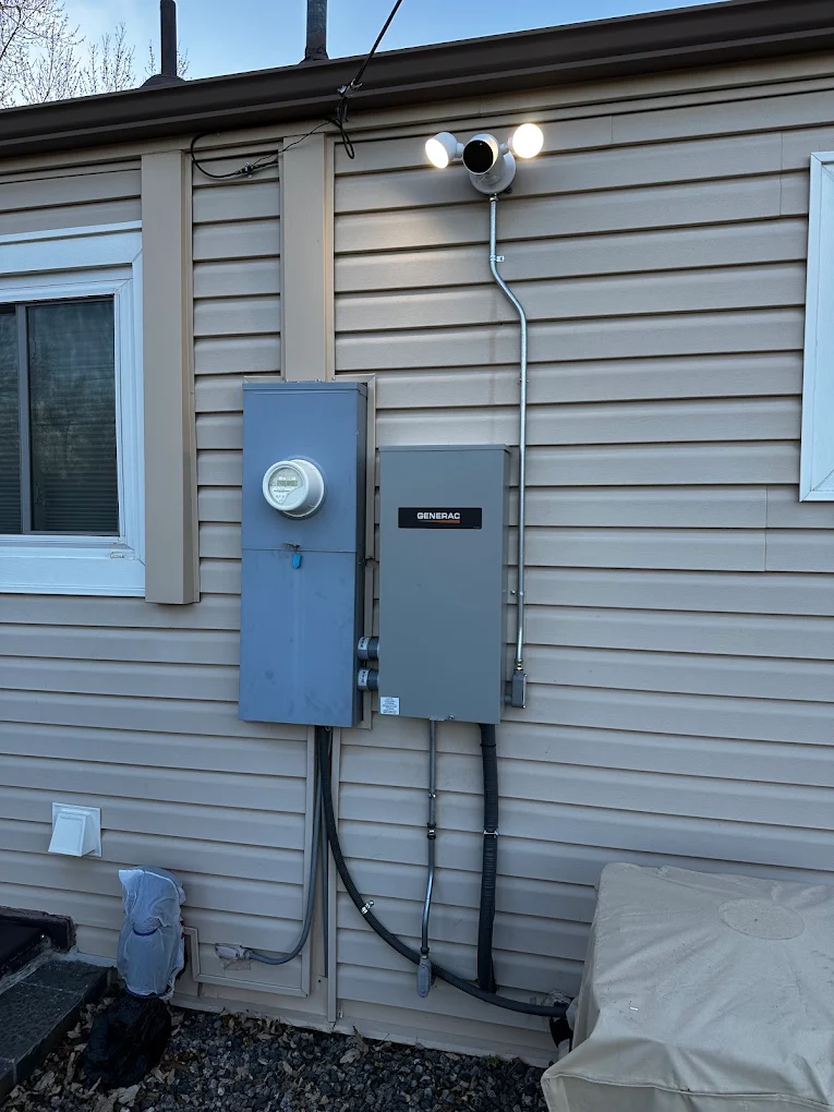 Generac transfer switch and meter main with new security lighting